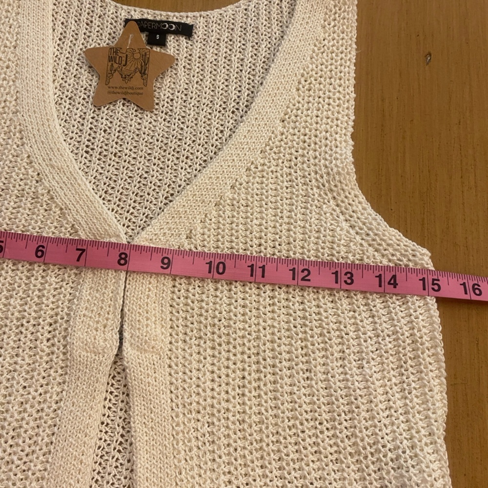 Women’s Sleeveless Knit Layered Cardigan Vest New Size small Paper Moon - Picture 7 of 9